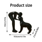 Minimalist Abstract Sculpture, Human and Pet Figurine, Emotional Companionship for Living Room or Desk