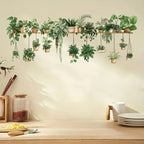 Flower Shelf Wall Stickers 3D Potted Plant Wall Decals for Home Room Decor