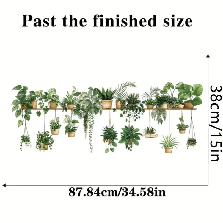 Flower Shelf Wall Stickers 3D Potted Plant Wall Decals for Home Room Decor