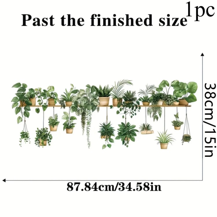 Flower Shelf Wall Stickers 3D Potted Plant Wall Decals for Home Room Decor