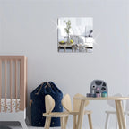 4 pcs Acrylic Mirror Wall Stickers –Self-Adhesive Decorative Mirror Tiles for Bathroom, Bedroom & Living Room