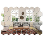 DIY Hexagon Mirror Wall Sticker Set – Modern Decorative Tiles for Home Decor