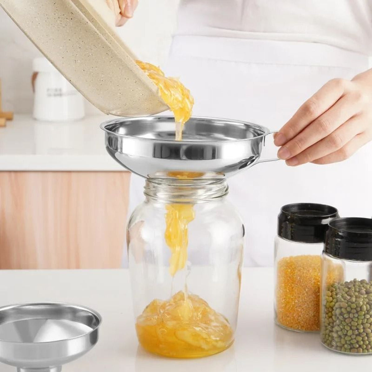 Stainless Steel Wide Mouth Funnel – Multipurpose Kitchen Funnel for Canning, Jam, Oil, and Liquid Transfers