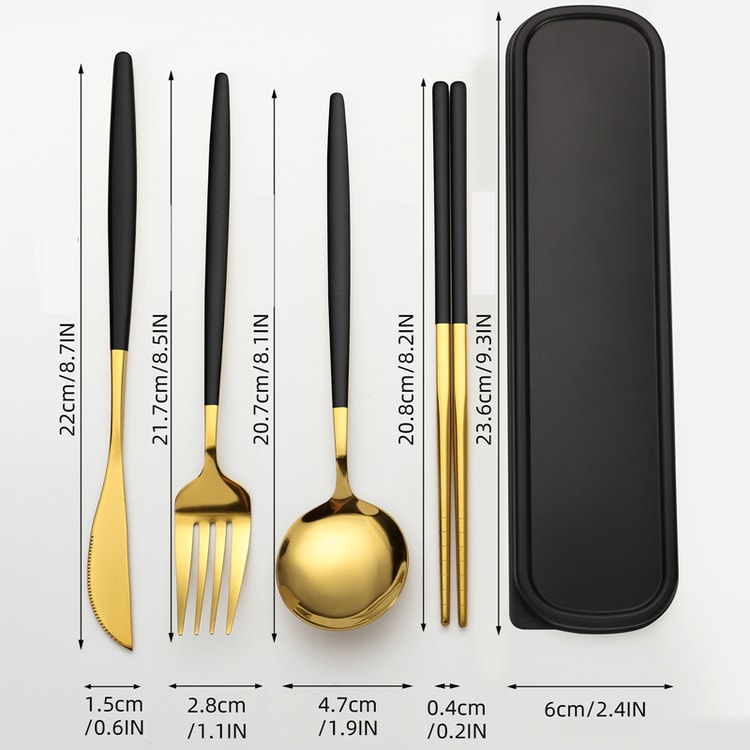 Stainless Steel Cutlery Set with Storage Box –Piece Portable Tableware Set for Home, Kitchen, and Dining Room
