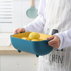 Double Plastic Vegetable Washing Basket