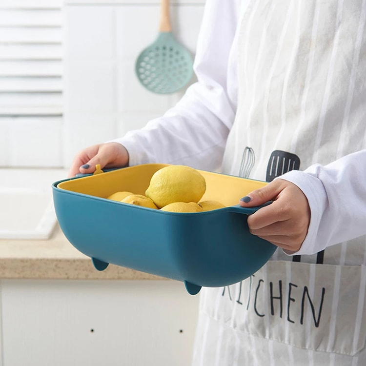 Double Plastic Vegetable Washing Basket