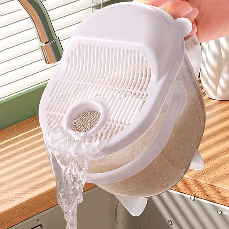 Premium Rice Washing Bowl & Kitchen Colander Strainer with Lid