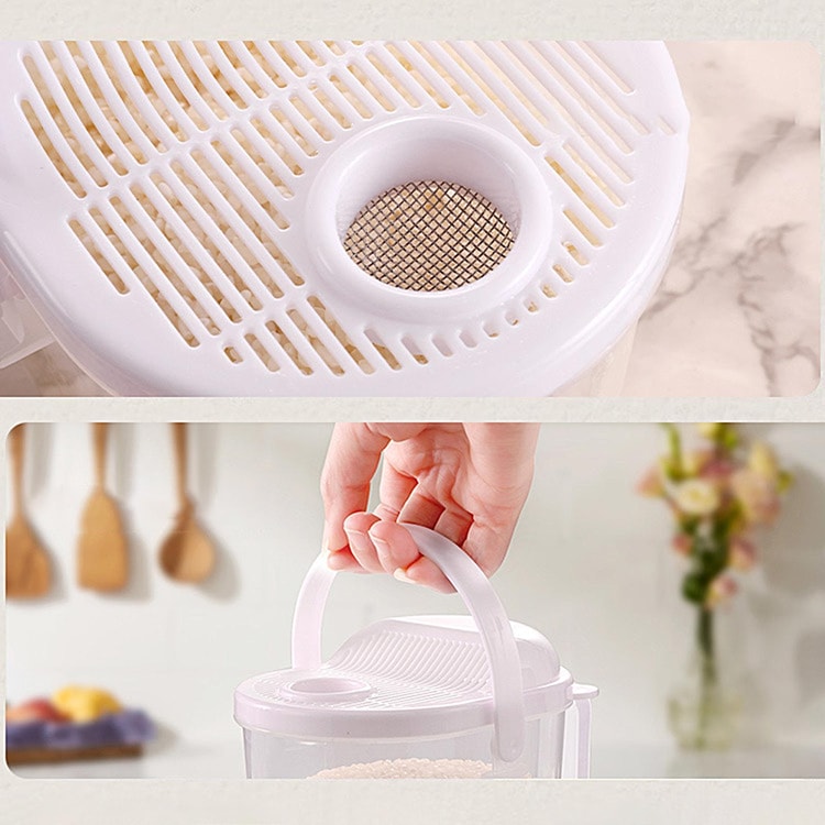 Premium Rice Washing Bowl & Kitchen Colander Strainer with Lid