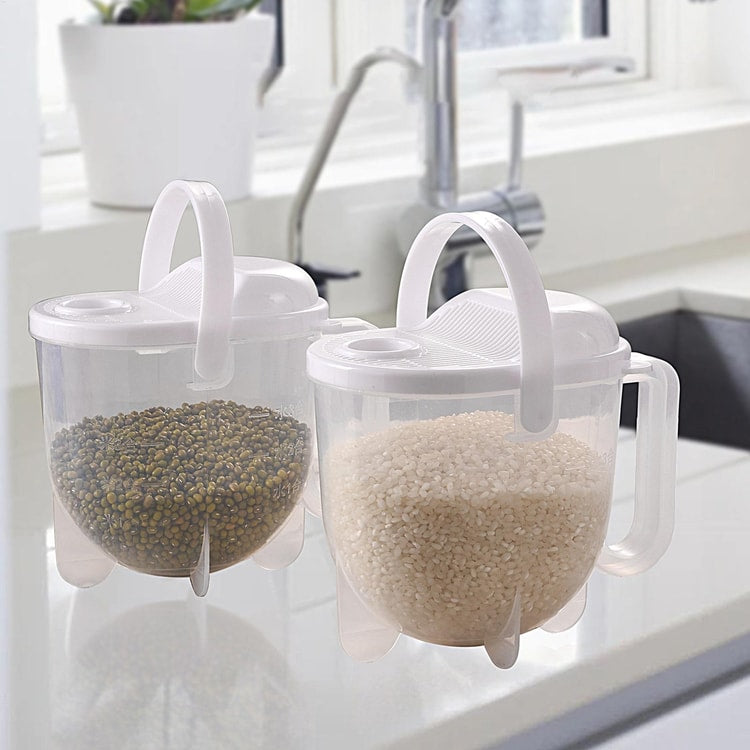Premium Rice Washing Bowl & Kitchen Colander Strainer with Lid