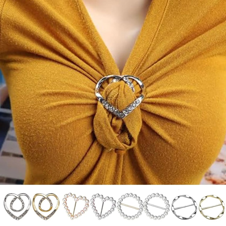 Multipurpose Shirt Ring and Scarf Buckle Set Adjustable Fashion Styling Accessories