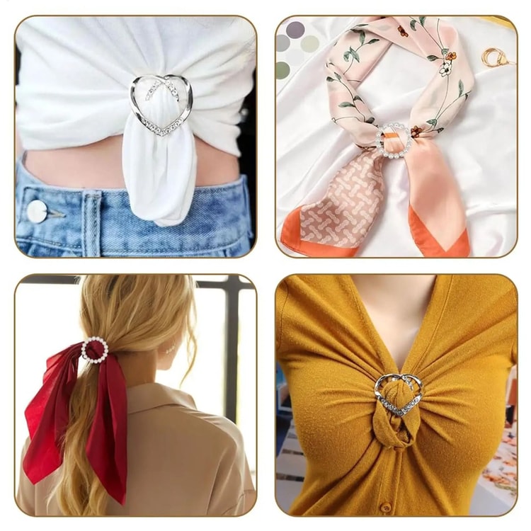 Multipurpose Shirt Ring and Scarf Buckle Set Adjustable Fashion Styling Accessories
