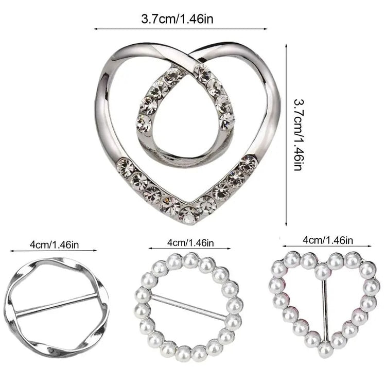 Multipurpose Shirt Ring and Scarf Buckle Set Adjustable Fashion Styling Accessories