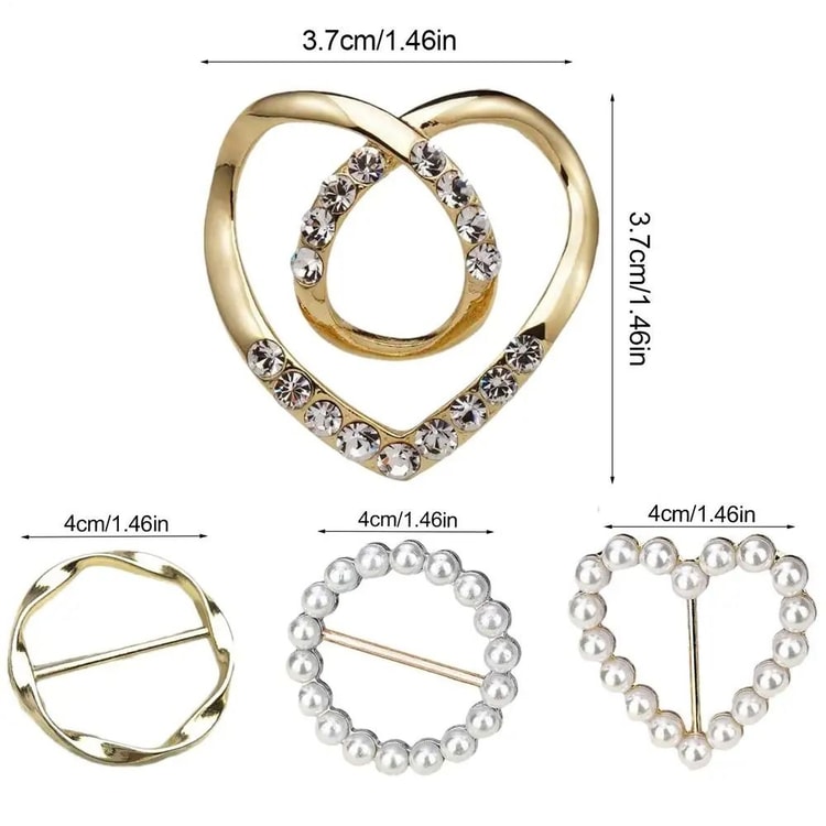 Multipurpose Shirt Ring and Scarf Buckle Set Adjustable Fashion Styling Accessories