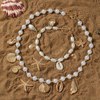 Ocean Breeze Pearl Necklace and Bracelet Set
