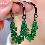 Green &amp; Red Crystal Beaded Earrings for Women – Fashion Jewelry Gift