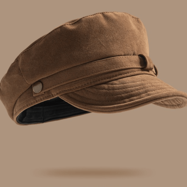 Retro Japanese Solid Color Suede Flat Top Painter Hat, Autumn and Winter Newsboy Cap for Women and Men, British Casual